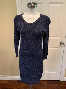 Rag & Bone/Knit Heathered Blue Wool Blend Long Sleeve Dress, Size Small - Picture 1 of 7