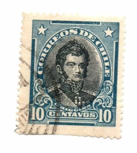 Estampilla usada Chile 10c Bernardo O'Higgins SG:153 azul 1911 (a1) - Imagen 1 de 1