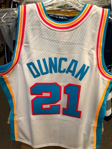 TIM DUNCAN SANATONIO SPURS  NBA Jersey  MENS MITCHEL & NESS  WHITE  MULTI-COLOR Cover