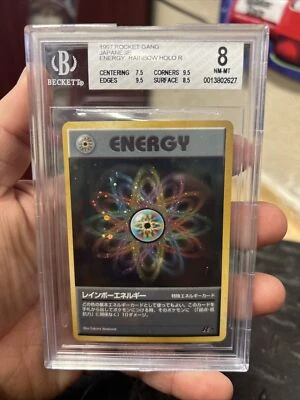 Rainbow Energy Holo Japanese Team Rocket BGS 8 Pokemon PSA CGC Rare - Image 1 of 2