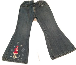 Gymboree Sz 4 Adjustable Waist Jeans Girl In The Snow Gently Worn - Picture 1 of 6