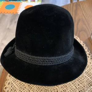 Vintage Anton Peschel Dinkelsbuhl Black Fedora Made In West Germany Garmisch EUC - Picture 1 of 14