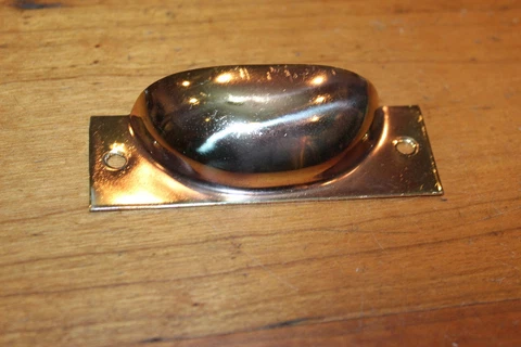 Antique Vintage Brass Bronze Bin Apothecary Cupboard Drawer Pull L-123 Cover