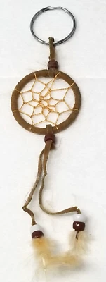 Chaveiro apanhador de sonhos contas de cordão plástico década de 1990 - Imagem 1 de 4