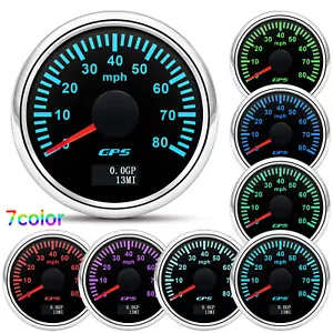 2" 52MM Waterproof GPS Speedometer 0-80MPH Gauge for Motorcycles Boat Car Truck - Picture 1 of 13