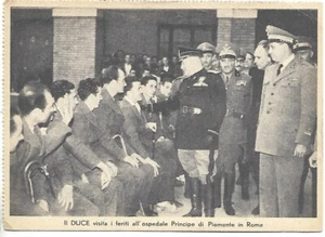 ITALY FASCIST PROPAGANDA MUSSOLINI VISITS THE WOUNDED AT THE PRINCIPE DI PIEMONT - Picture 1 of 2