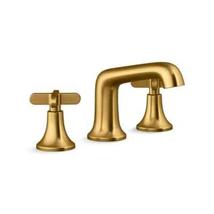 KOHLER Setra 8 in. Double Handle Bathroom Faucet, Vibrant Moderne Brushed Brass - Picture 1 of 8