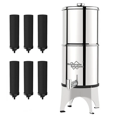 WAKIWAKI 3-Stage Gravity-Fed Water Filter System Countertop Ultra-Filtration Purifier