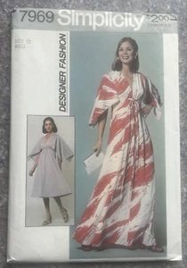 Size 10 - 1977 Caftan Designer Fashion Dress Pattern Simplicity 7969 - Maxi Long - Picture 1 of 4
