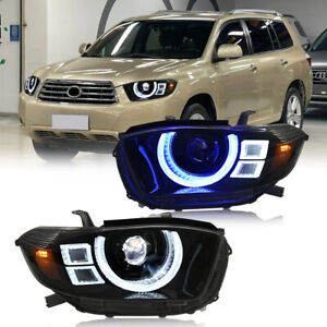 LED Headlights For Toyota Highlander 2008-2010 DRL Start Up Animation Sequential