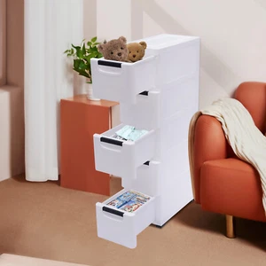 Vertical Tall Dresser Storage Tower With 5 Drawers Fabric Organizer Wardrobe - Picture 1 of 12