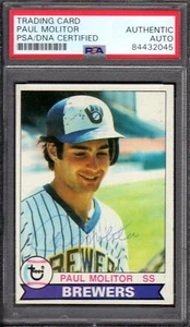 1979 TOPPS #24  Paul Molitor  BREWERS SIGNED AUTOGRAPH CARD  PSA / DNA AUTHENTIC - Picture 1 of 2