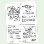 BRIGGS AND STRATTON MODEL 23D-R6 ENGINE OWNERS OPERATORS MAINTENANCE MANUAL & BS