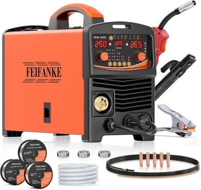 250A MIG Welder 240V, 6 in 1 Gasless/Gas MIG/MMA/Lift TIG for Spot/Aluminum IGBT - Image 1 of 4
