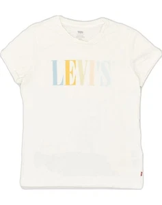 LEVI'S Womens Graphic T-Shirt Top UK 10 Small White Cotton AI04 - Picture 1 of 3