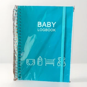 Baby’s Daily Journal Logbook Monitor Newborn Schedule Baby Shower Gift Teal - Picture 1 of 5