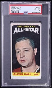 1964 Topps Hockey Glenn Hall ALL-STAR #110 PSA 4 - Foto 1 di 2