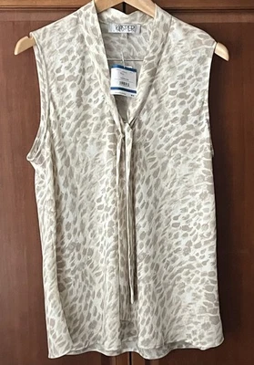 Kasper Women's Sleeveless Tie-Neck Printed Top Size XL Blouse Shell NWT - Image 1 of 4