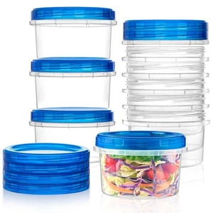 10 Pack 16Oz Freezer Storage Containers with Screw Lids Leakproof Meal Prep Con - Picture 1 of 7
