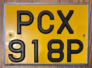 1975-1976 BRITISH UK NUMBER LICENSE PLATE TAG # “PCX 918P"; Guildford; Vintage - Picture 1 of 12