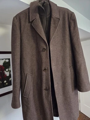 Kenneth Cole New York Men's Large (L) Brown Wool Coat w/ Mock Turtleneck - Image 1 of 4