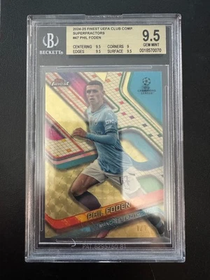 2022-23 Topps Finest UEFA Club Competitions Phil Foden SuperFractor 1/1 BGS 9.5 - Image 1 of 2