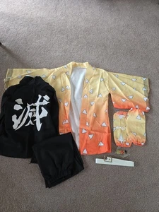 Anime Demon Slayer Kimetsu no Yaiba Zenitsu Cosplay Kostüm Halloween Kinder 6-8 Jahre - Bild 1 von 8