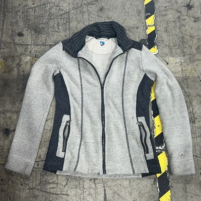 KUHL WOMENS S Beige Full Zip Alpaca Fleece Sweater Jacket EUC Outdoors Cozy Hike - Image 1 of 4