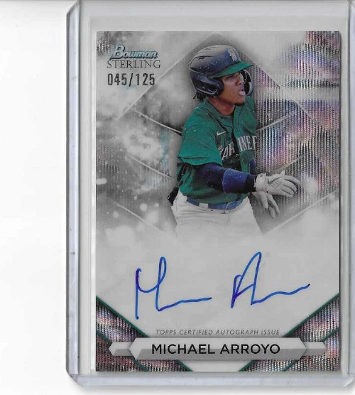 2023  Bowman Sterling Silver Wave   Refractor Auto Michael Arroyo  RC 45/125 - Image 1 of 1