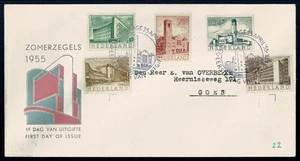 SG05B NETHERLANDS 1955 FDC Summer charity - Buildings  NVPH E21 - Picture 1 of 1