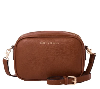 NEW Poppy & Peonies 24/7 Crossbody Bag - Chestnut brown - 9" x 6" x 3" - Image 1 of 4