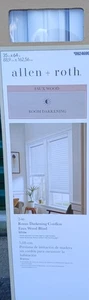 Allen + Roth 2” Room Darkening Cordless Faux Wood Blind White 35" × 64” NEW - Picture 1 of 3