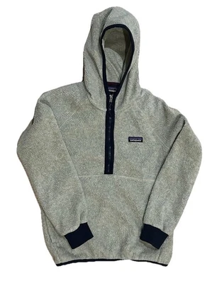 Pulôver com capuz Patagonia 1/2 zíper shearling bolso canguru em aveia tamanho XS - Imagem 1 de 4