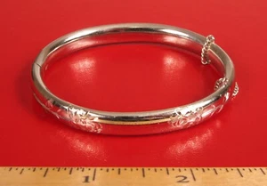 VINTAGE CLASSY FANCY FUN STERLING SILVER 925 DESIGNER BAB BANGLE BRACELET !! - Picture 1 of 1