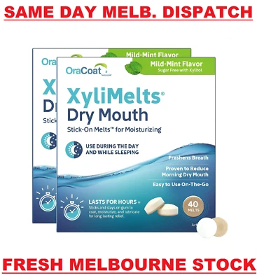 XYLIMELTS FOR DRY MOUTH MILD MINT, 80 DISC - MELBOURNE STOCK - FREE POST NEW - image 1 of 4