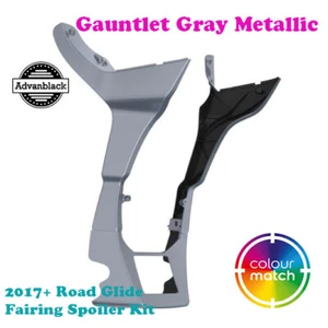 Gauntlet Gray Metallic Fairing Spoiler Kit for 2017+ Harley Road Glide FLTRX - Picture 1 of 6