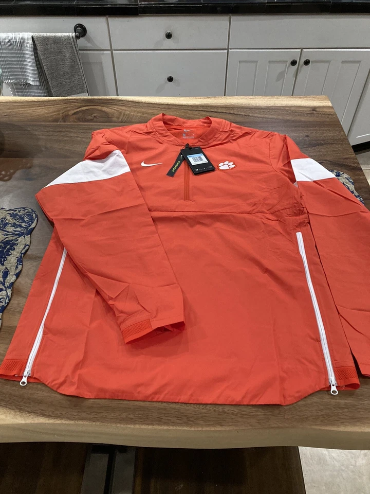 Clemson Tigers Nike Lightweight Football Jacket 1/4 Zip Men's M Ao5858 Orange