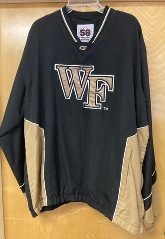 Wake Forest Demon Deacons Windbreaker ACC 1/4 Zip Black Pullover Mens Size XL Cover