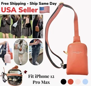Small Fashion Leather Crossbody Sling Bag For Women Girl Adjustable Strap - Red - Picture 1 of 12