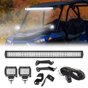 Roof 32'' LED Light Bar & A-Pillar Pods Mounts Kit For Polaris RZR 900 XP 1000 - Picture 1 of 6