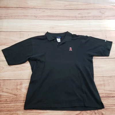 Camisa polo masculina Los Angeles Angels média preta vermelha beisebol ao ar livre Reebok - Imagem 1 de 4
