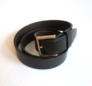 Nine & Co Womens Genuine leather Belt size L Dark Brown Gold Tone buckle - Picture 1 of 13