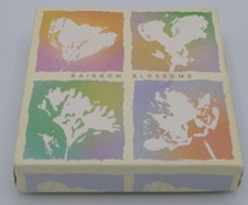 NEW Hero Arts RAINBOW BLOSSOM  2003 Poetic Prints Rubber Stamps SET of 4 Flowers