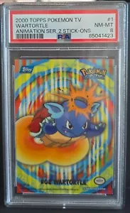 PSA 8 2000 Topps Pokemon TV Animation WARTORTLE Stick-Ons #1 (G22) - Picture 1 of 2