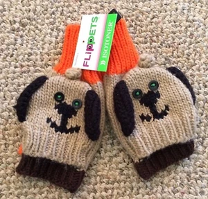 Isotoner Unisex Dog Puppy FlipPets Winter Mittens One Size Flip-Cover Fingers - Picture 1 of 2