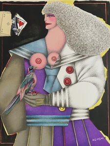 Richard Lindner Original Lithograph "Queen of Hearts" Mourlot Plate Signed 1974 - Picture 1 of 7