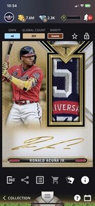 Topps Bunt DIGITAL - 2021 Ronald Acuna Jr Triple Threads Gold Sig Relic Iconic!!