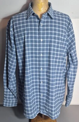 UNTUCKit Men's Flannel Button-Up Shirt XXL 2XL Blue White Check - Image 1 of 4