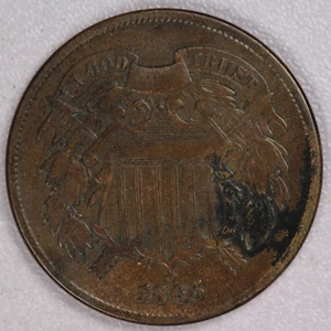 1865 Two Cent Piece 2C-VF - Picture 1 of 2