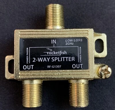 Rocketfish 2-Way Coaxial Splitter - Gold - Image 1 of 2